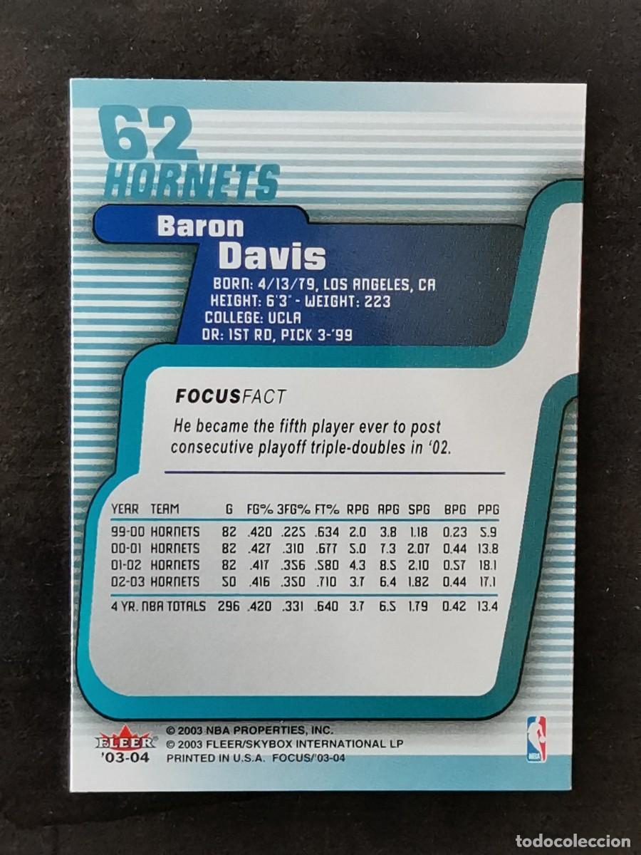 fleer focus 2003/04 #62 baron davis new orleans - Buy Collectible stickers  of other sports on todocoleccion