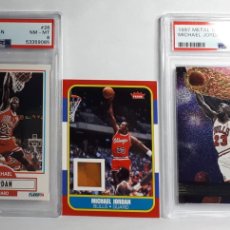 Coleccionismo deportivo: LOTE X3 NBA CARDS MICHAEL JORDAN GAME USED FLOOR PSA CHICAGO BULLS