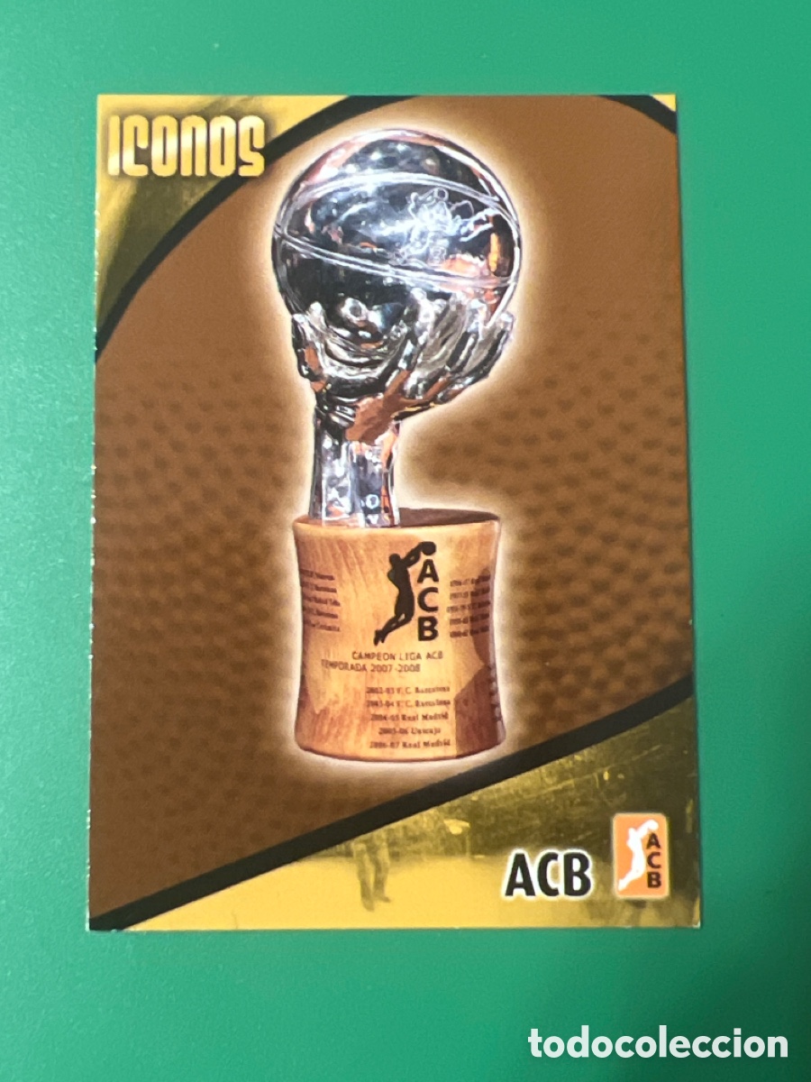 Colecionismo desportivo: C3262. BALONCESTO ACB 2008 2009 PANINI N&deg; 309 ICONOS TROFEO LIGA ACB - BASKET CROMO 08 09