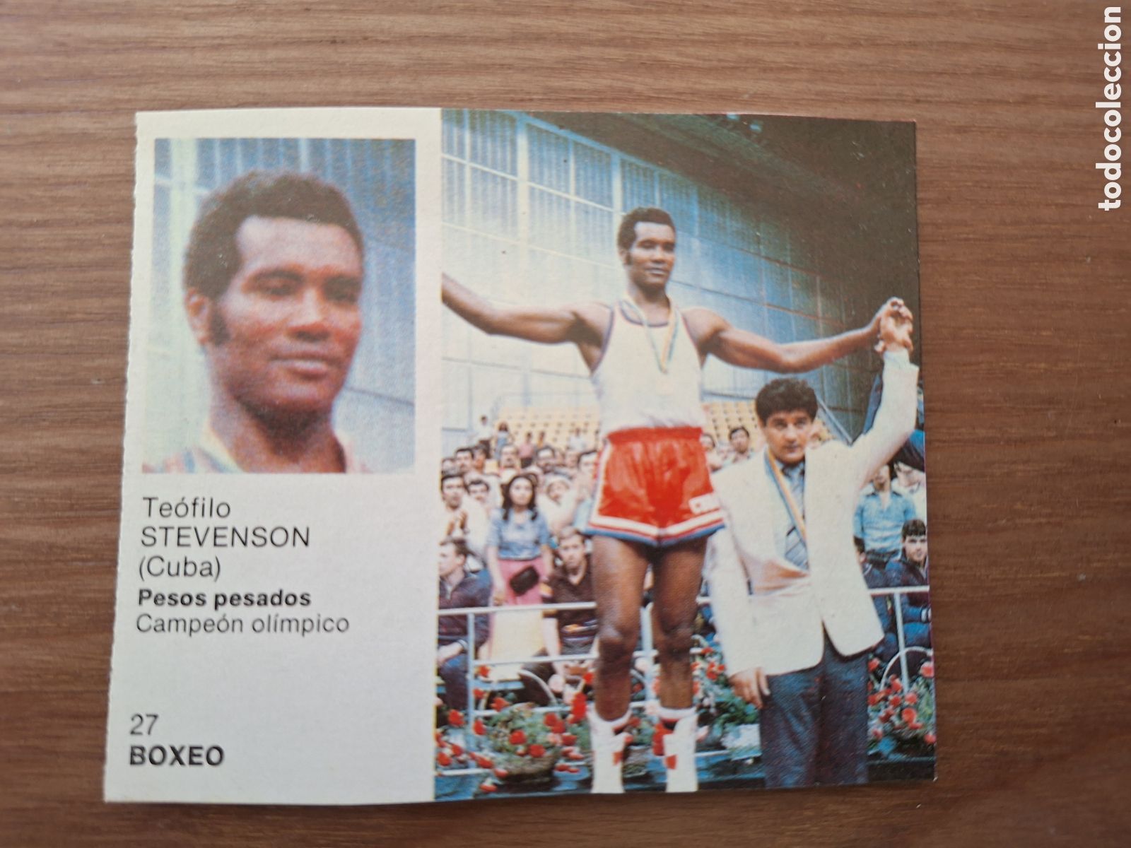 Coleccionismo deportivo: TEOFILO STEVENSON . N&ordm; 27 ASES DEL DEPORTE MUNDIAL BRUGUERA . 1983 . DESPEGADO