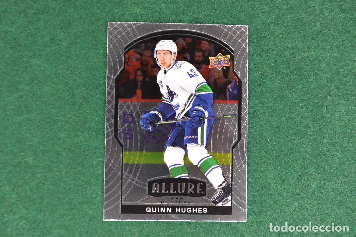 Sports collectibles: NHL UPPER DECK ALLURE 2020-21 - 43 QUINN HUGHES (CANUCKS) HOCKEY HIELO