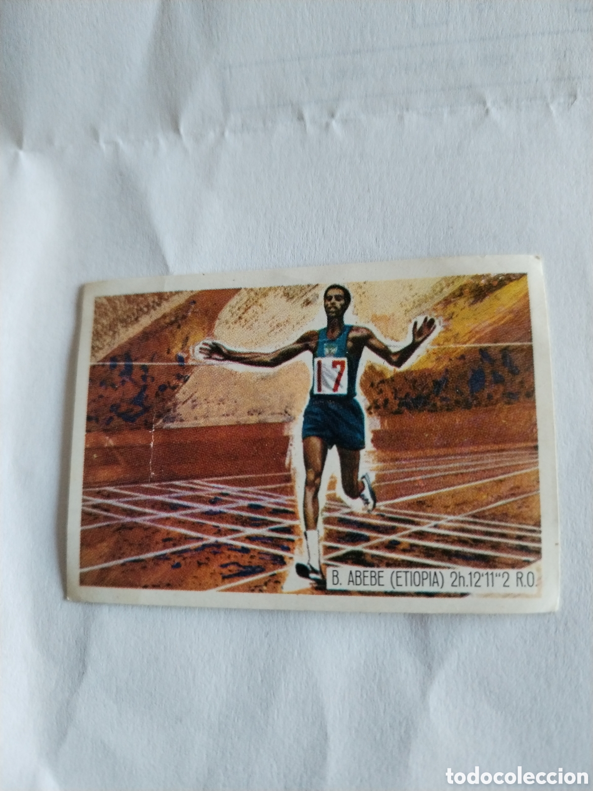 Coleccionismo deportivo: Cromo Nestl&eacute; los juegos ol&iacute;mpicos n&deg;200 Abebe Etiop&iacute;a Atletismo