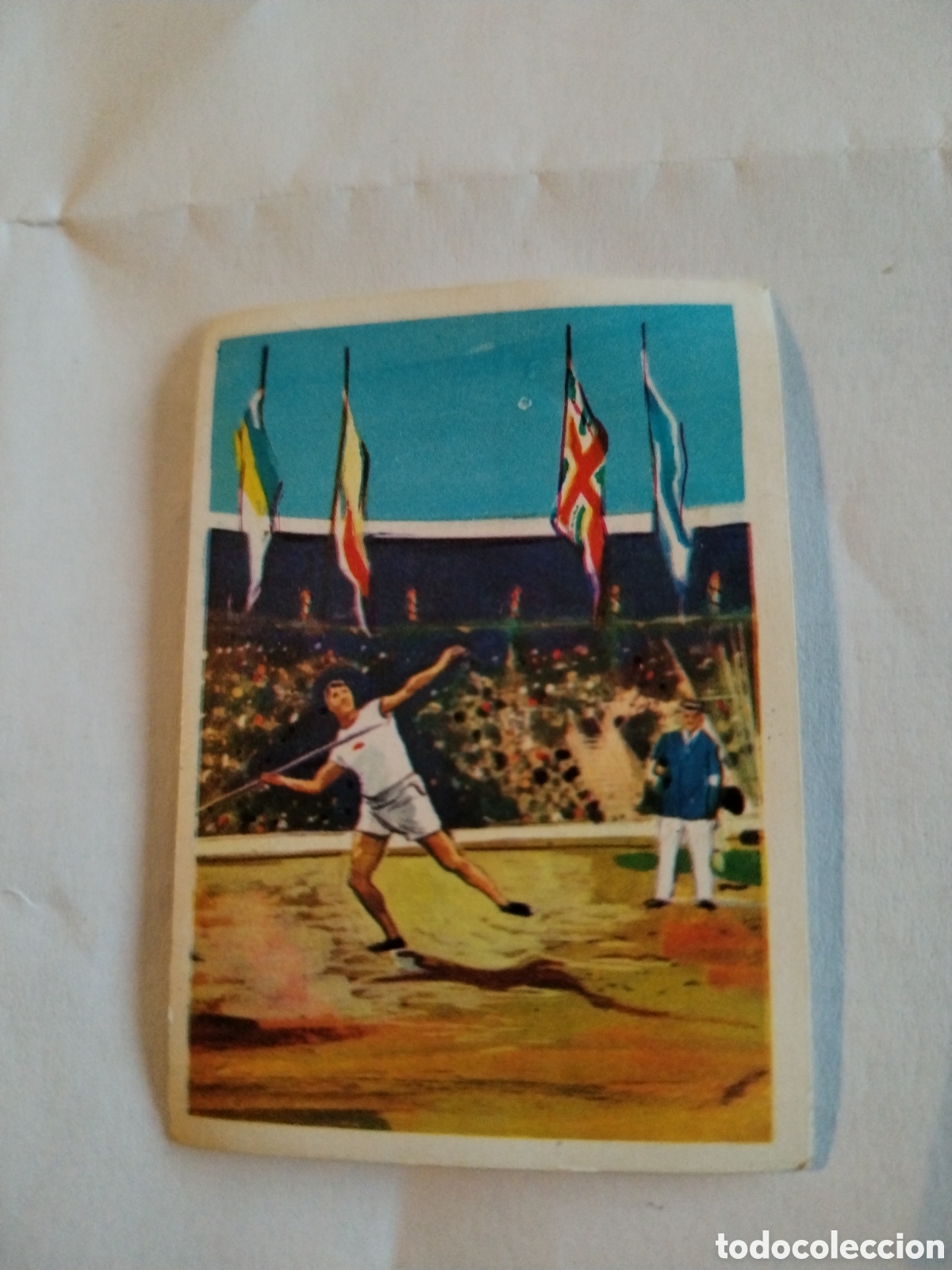 Coleccionismo deportivo: Cromo Nestl&eacute; los juegos ol&iacute;mpicos n&deg;53 lanzamiento jabalina