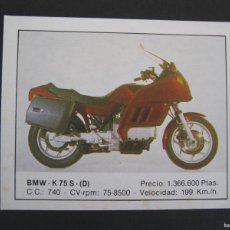 Coleccionismo deportivo: MOTOS - CROMO Nº 19 - BMW K 75 S (D) - EDICIONES UNIDAS - NUNCA PEGADO.