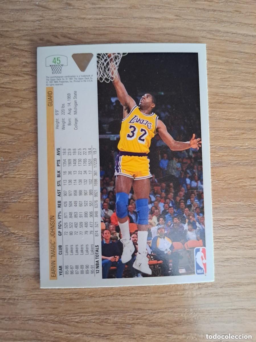 Coleccionismo deportivo: MAGIC JOHNSON 1991 - UPPER DECK 45 - Foto 2