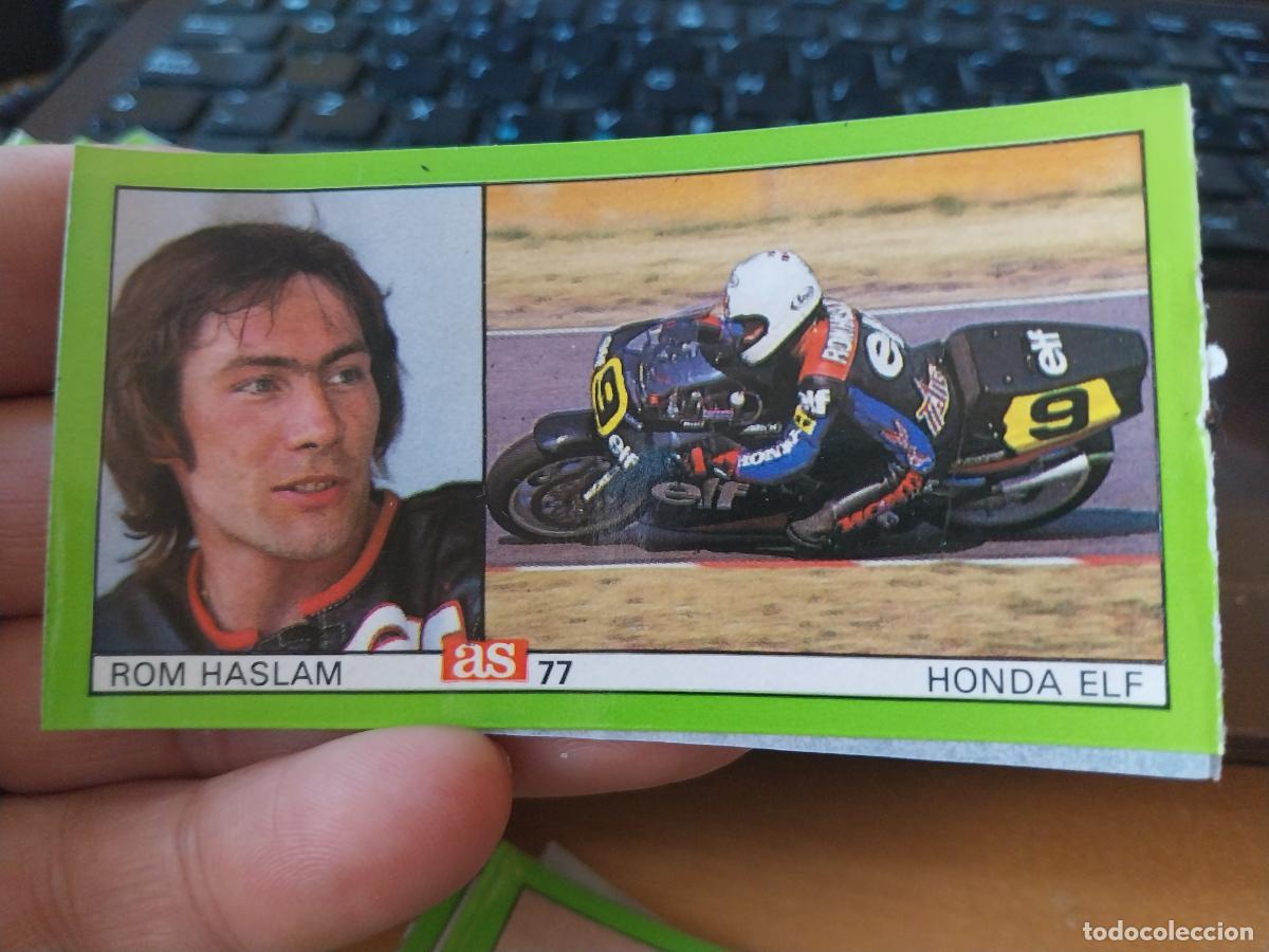 Coleccionismo deportivo: RON HASLAM HONDA ELF MOTOCICLISMO PROMOCIONAL DIARIO AS CROMO ADHESIVO 9,2 X 5CM