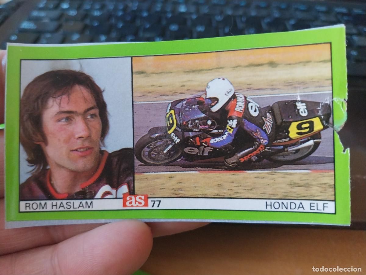 Coleccionismo deportivo: RON HASLAM HONDA ELF * MOTOCICLISMO PROMOCIONAL DIARIO AS CROMO ADHESIVO 9,2 X 5CM