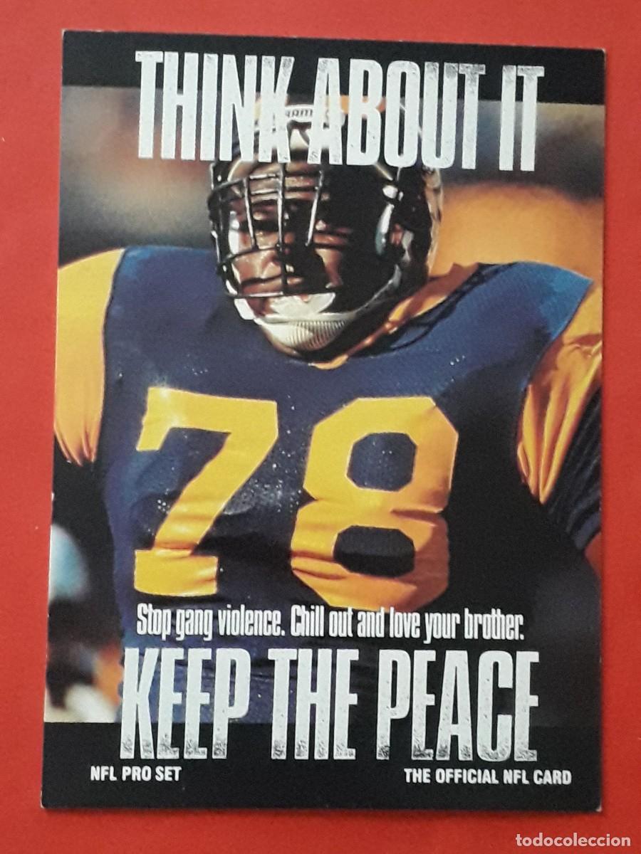 Sports collectibles: 1991 PRO SET NFL #378 - THINK ABOUT IT / JACKIE SLATER - FUTBOL AMERICANO CARTA CROMO FOOTBALL