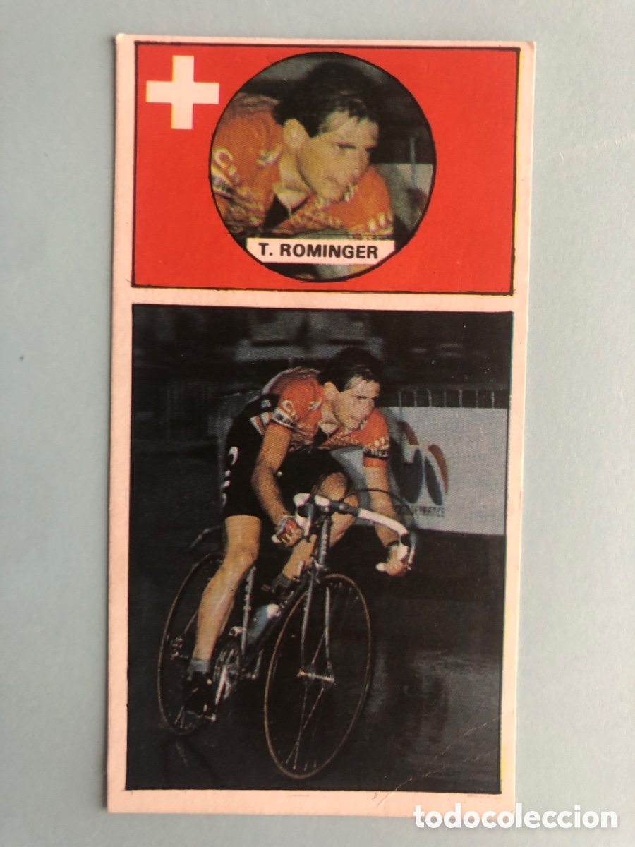 Collectionnisme sportif: Cromo Toni Rominger 77 Ases del Pedal Merchante Sin Pegar 1987 87