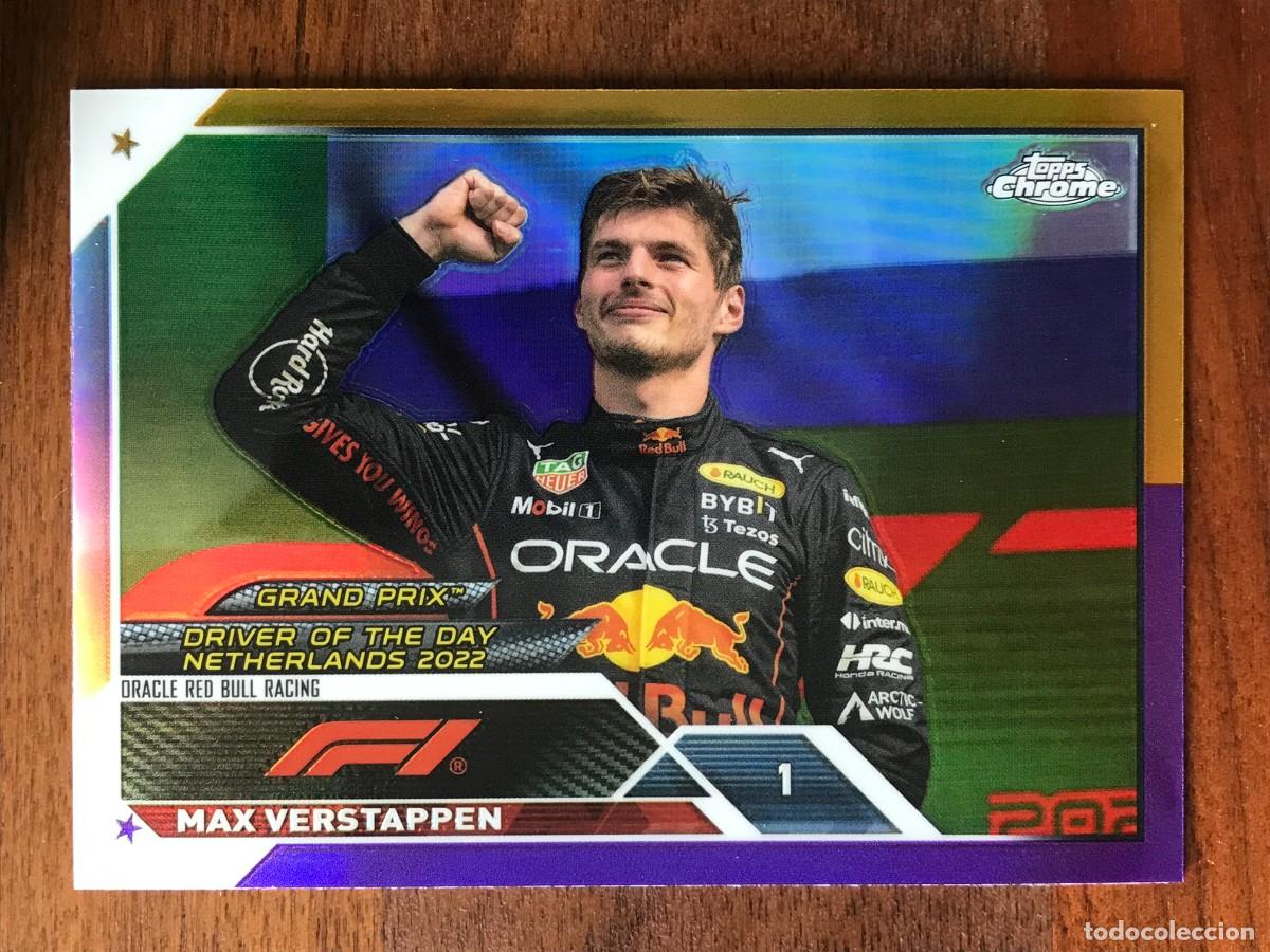 Coleccionismo deportivo: MAX VERSTAPPEN - DRIVER OF THE DAY - GOLD PURPLE REFRACTOR - 1/81 SOBRES - TOPPS CHROME F1 FORMULA 1