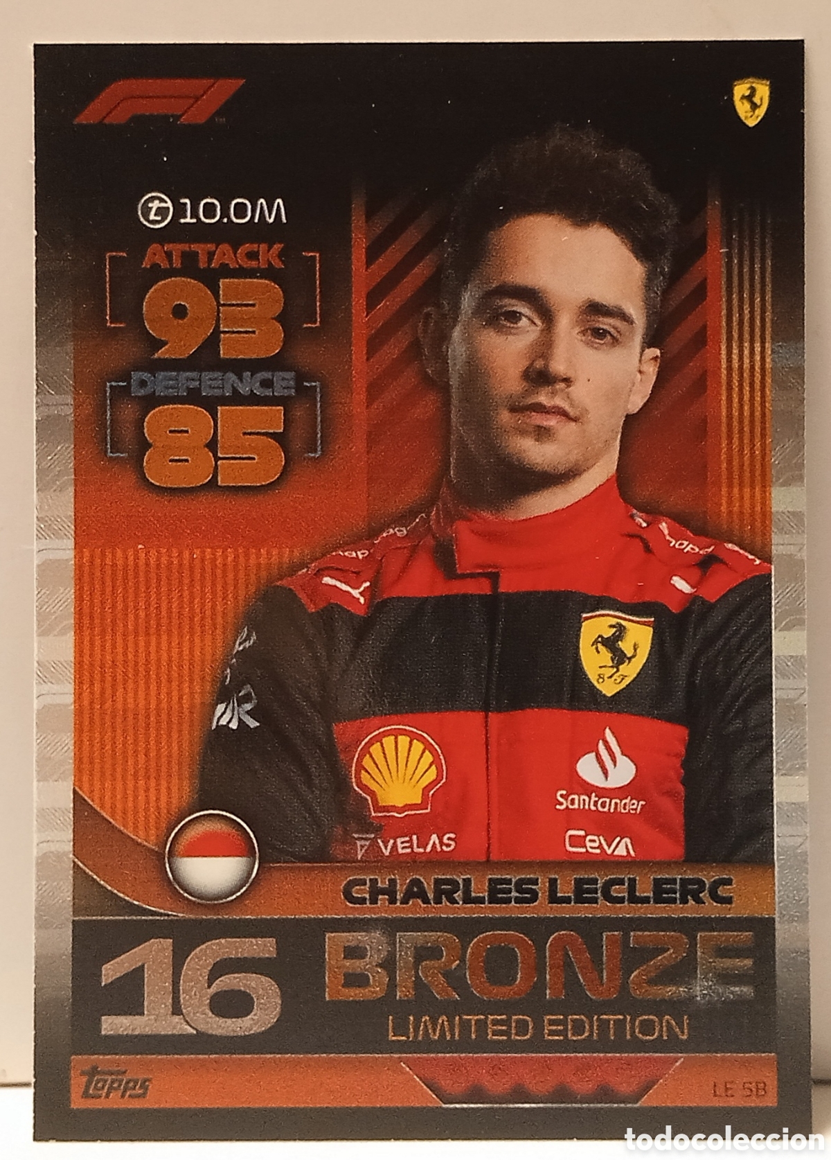 Coleccionismo deportivo: TURBO ATTAX 22/23-LECLERC BRONZE LIMITED EDITION(FERRARI)N&deg;LE 5B
