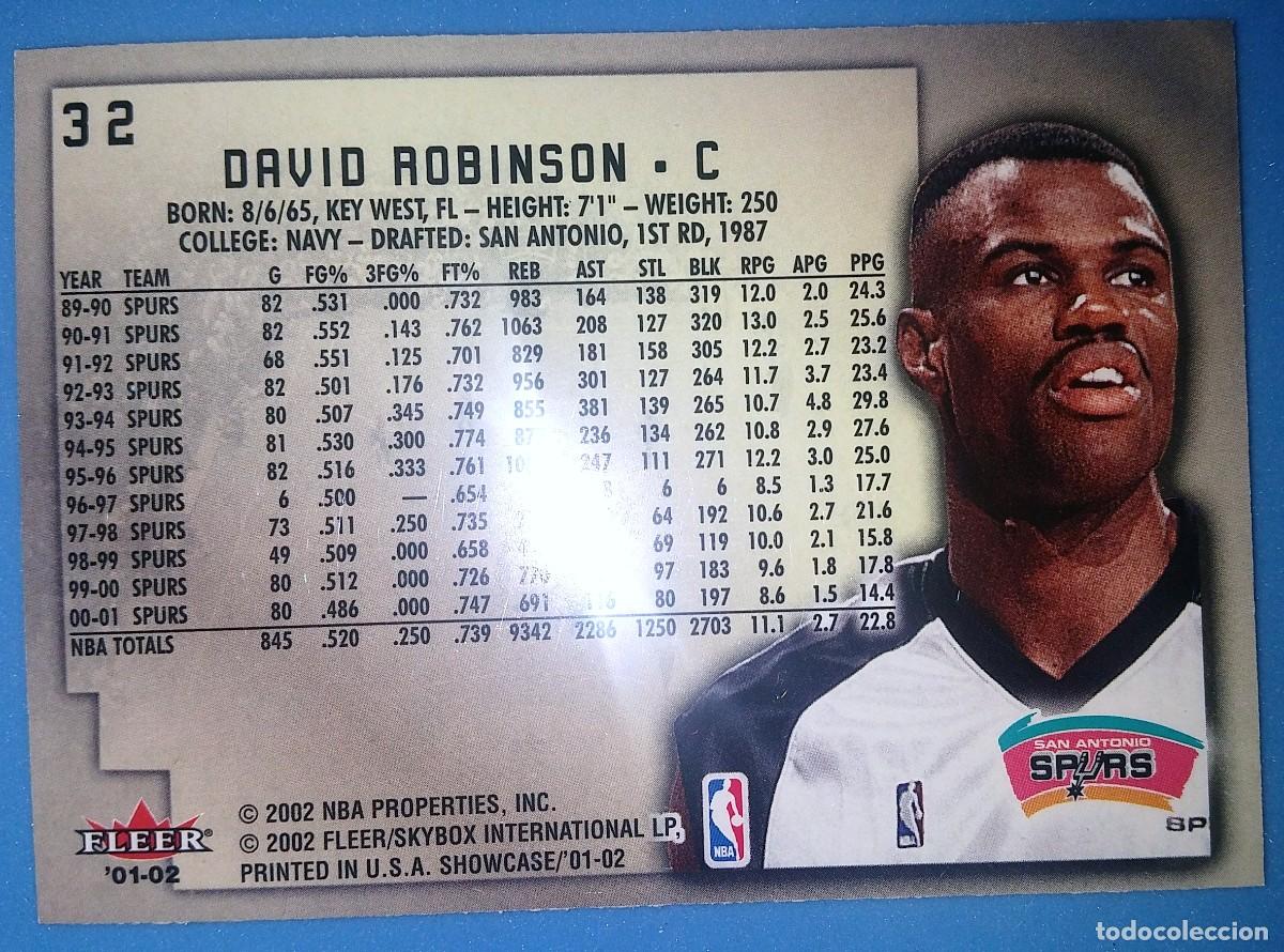 Coleccionismo deportivo: David Robinson #32 2002 Fleer. NBA. IMPECABLE. - Foto 2
