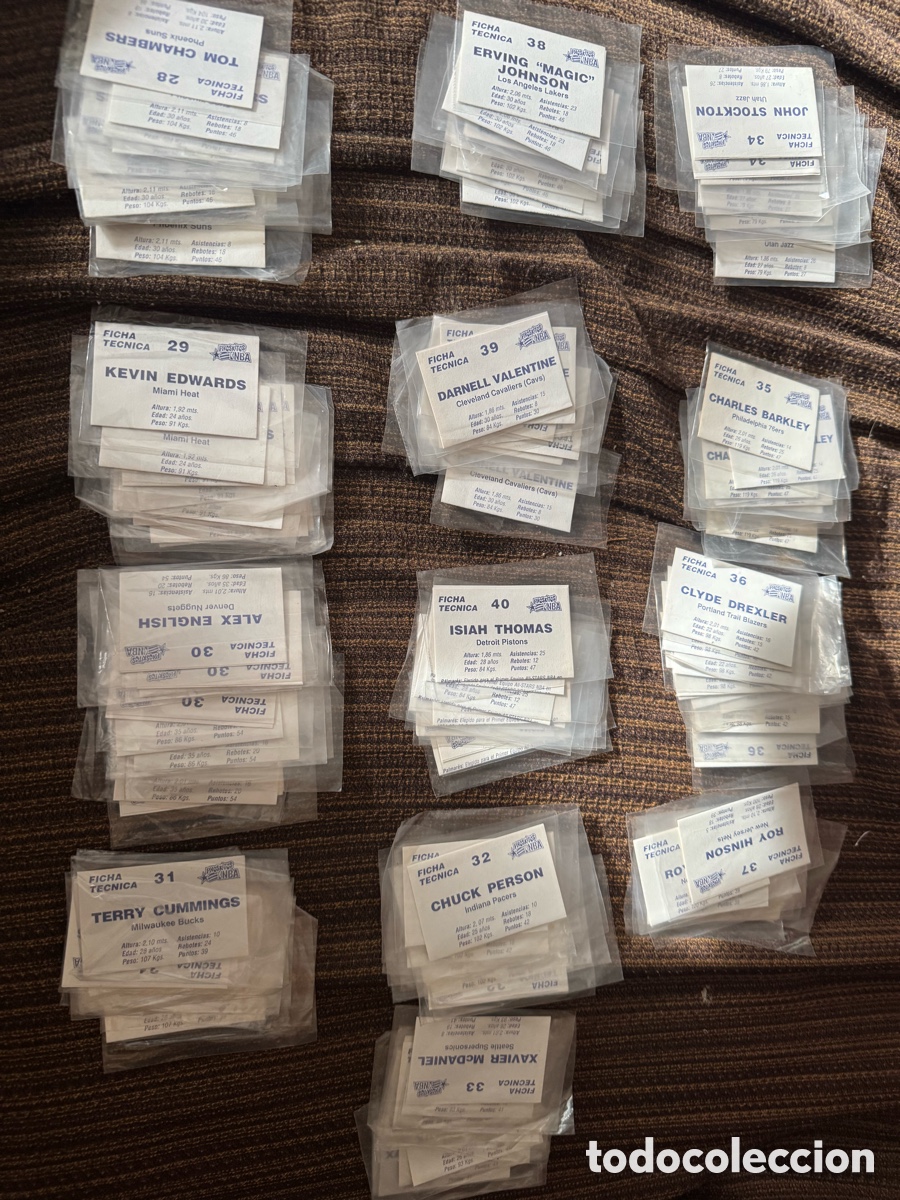 Coleccionismo deportivo: phoskitos nba Colecci&oacute;n lote 13 cromos nunca pegados 10 colecciones completas