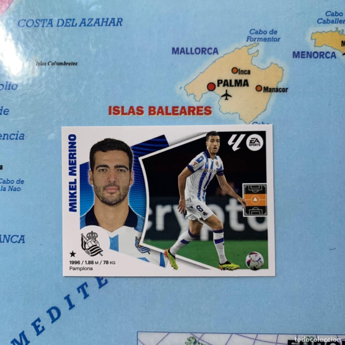 Colecionismo desportivo: Mikel Merino n&uacute;mero 13 de la Real Sociedad cromo liga este 24-25 2024-2025