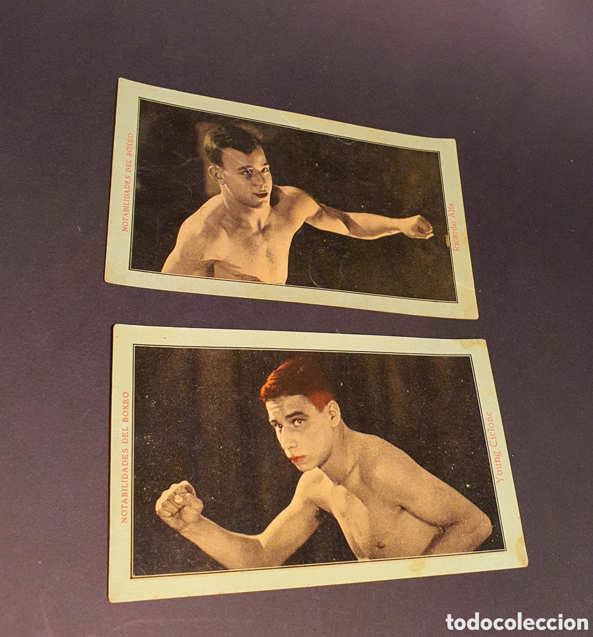 Sammelleidenschaft Sport: NOTABILIDADES DEL BOXEO CROMOS SERIE A - 3 Y 4 CHOCOLATES JUNCOSA ORIGINALES DE LA &Eacute;POCA