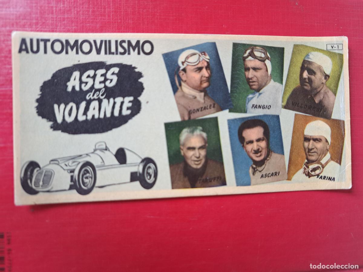 Sammelleidenschaft Sport: CHOCOLATES BATANGA AUTOMOVILISMO ASES DEL VOLANTE FANGIO GONZALEZ FARINA VILLORESI ASCARI TARUFFI
