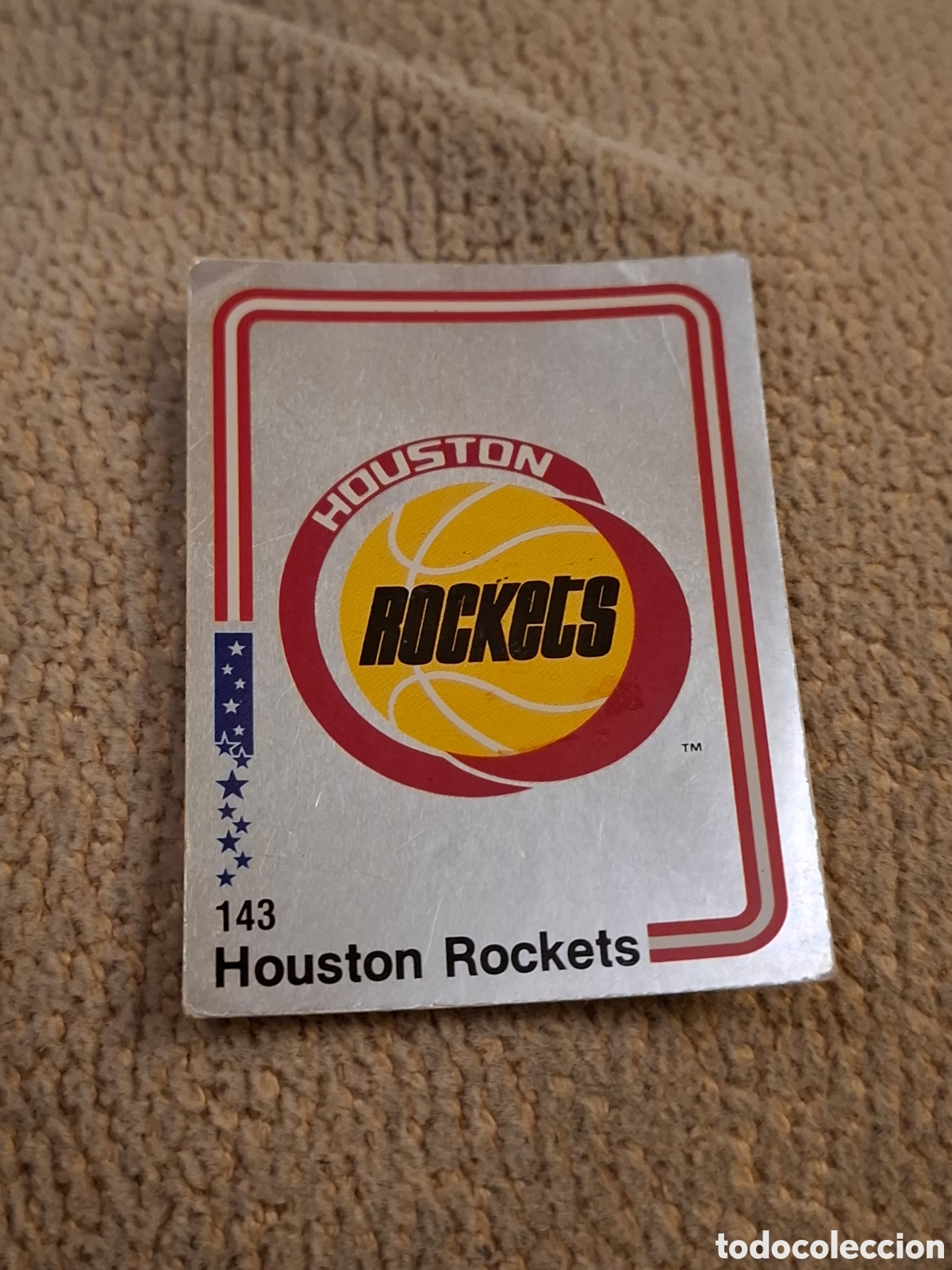 Colecionismo desportivo: houston rockets escudo brillante cromo n&ordm; 143 panini basket NBA 89 nunca pegado