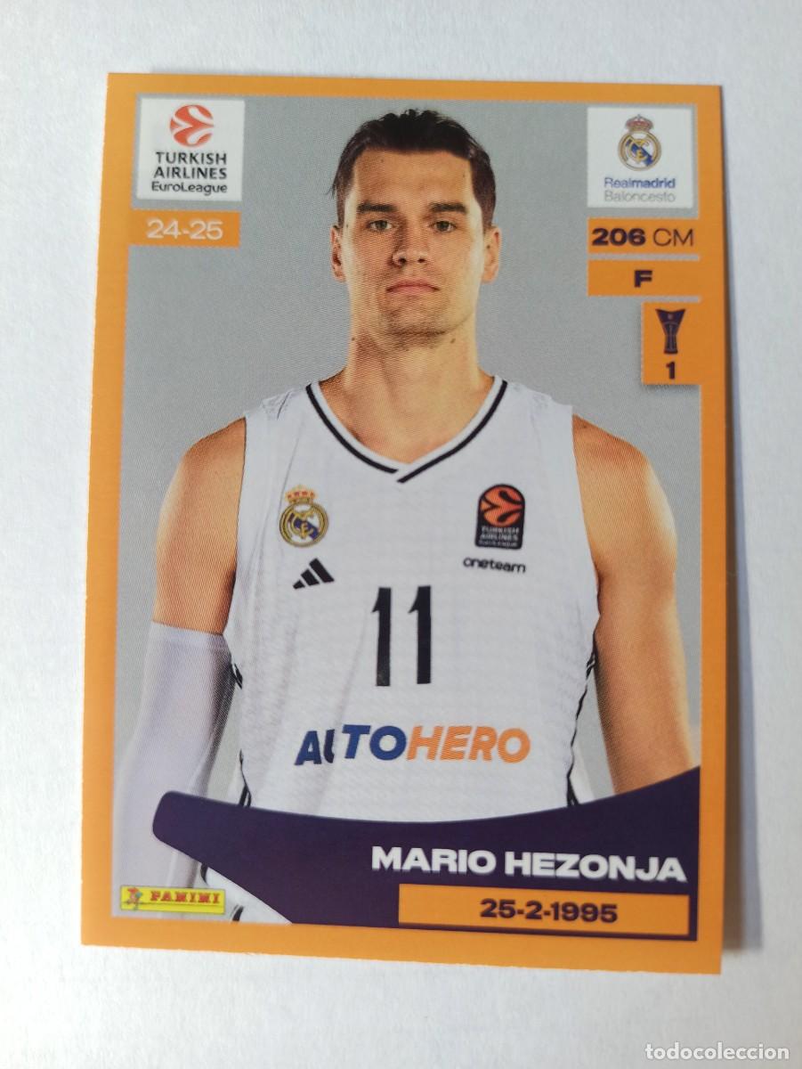 Colecionismo desportivo: CROMO 321 MARIO HEZONJA REAL MADRID - TURKISH AIRLINES EUROLEAGUE 2024 2025 24 25 PANINI BASKETBALL