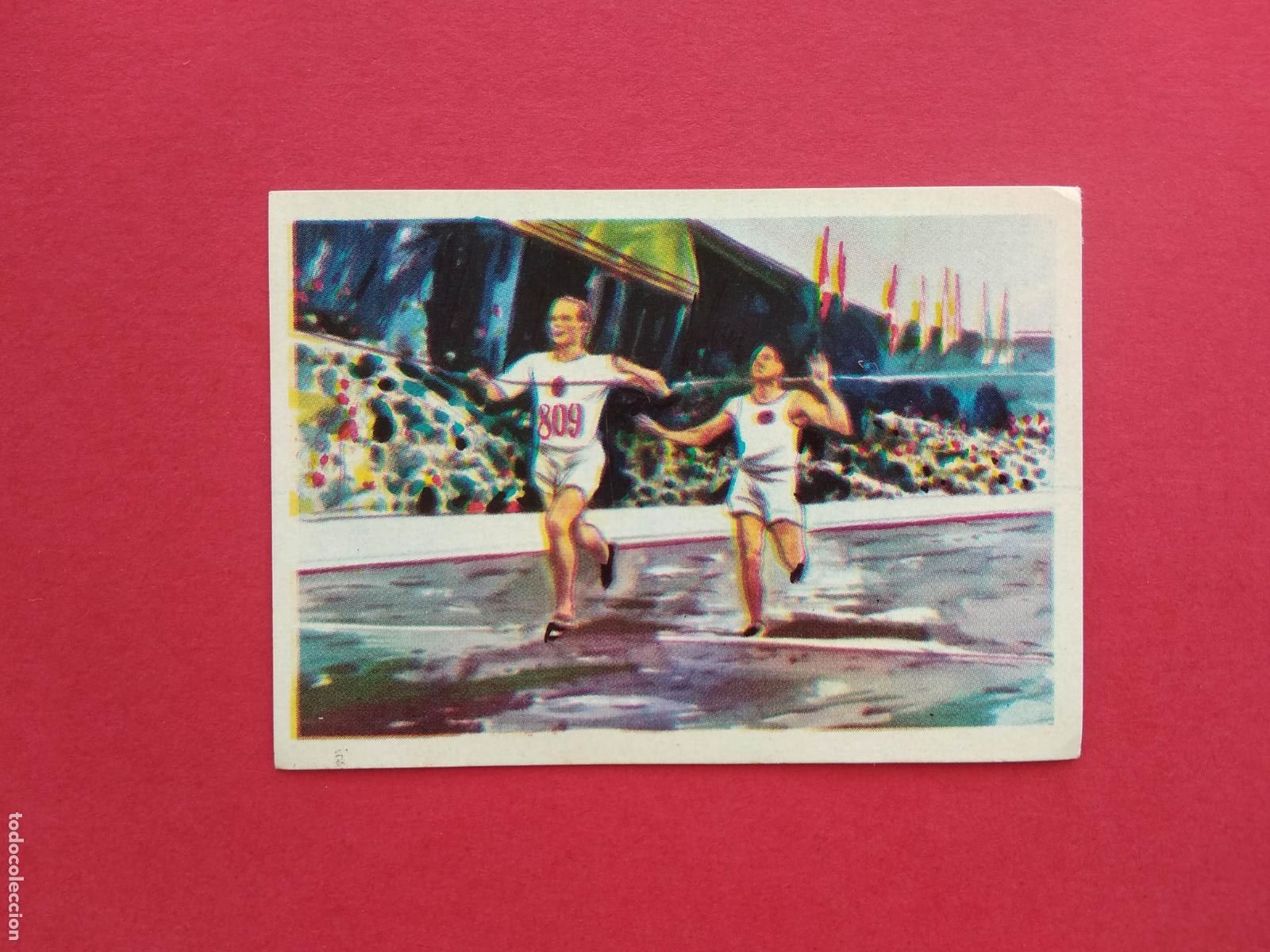 Sammelleidenschaft Sport: NESTLE LOS JUEGOS OLIMPICOS DE 1964 CROMO NUNCA PEGADO N&ordm; 60 KOLEHMAINEN Y JEAN BOUIN