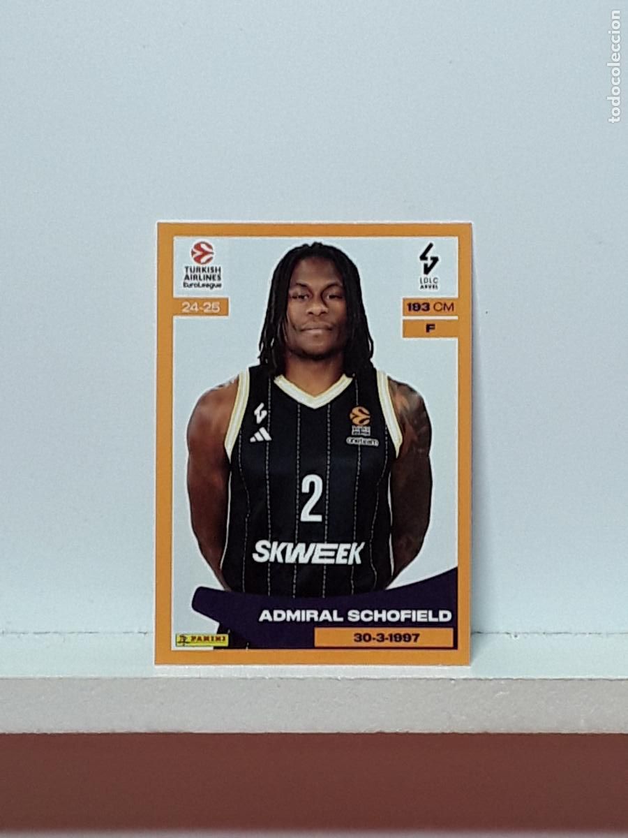 Colecionismo desportivo: EUROLIGA 2024 2025 TURKISH 24 25 PANINI BALONCESTO N 222 LDLC ASVEL ADMIRAL SCHOFIELD