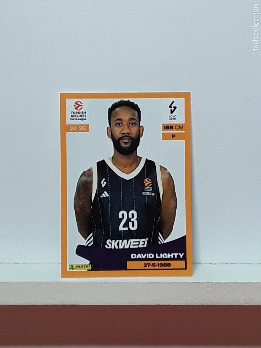 Colecionismo desportivo: EUROLIGA 2024 2025 TURKISH 24 25 PANINI BALONCESTO N 226 LDLC ASVEL DAVID LIGHTY