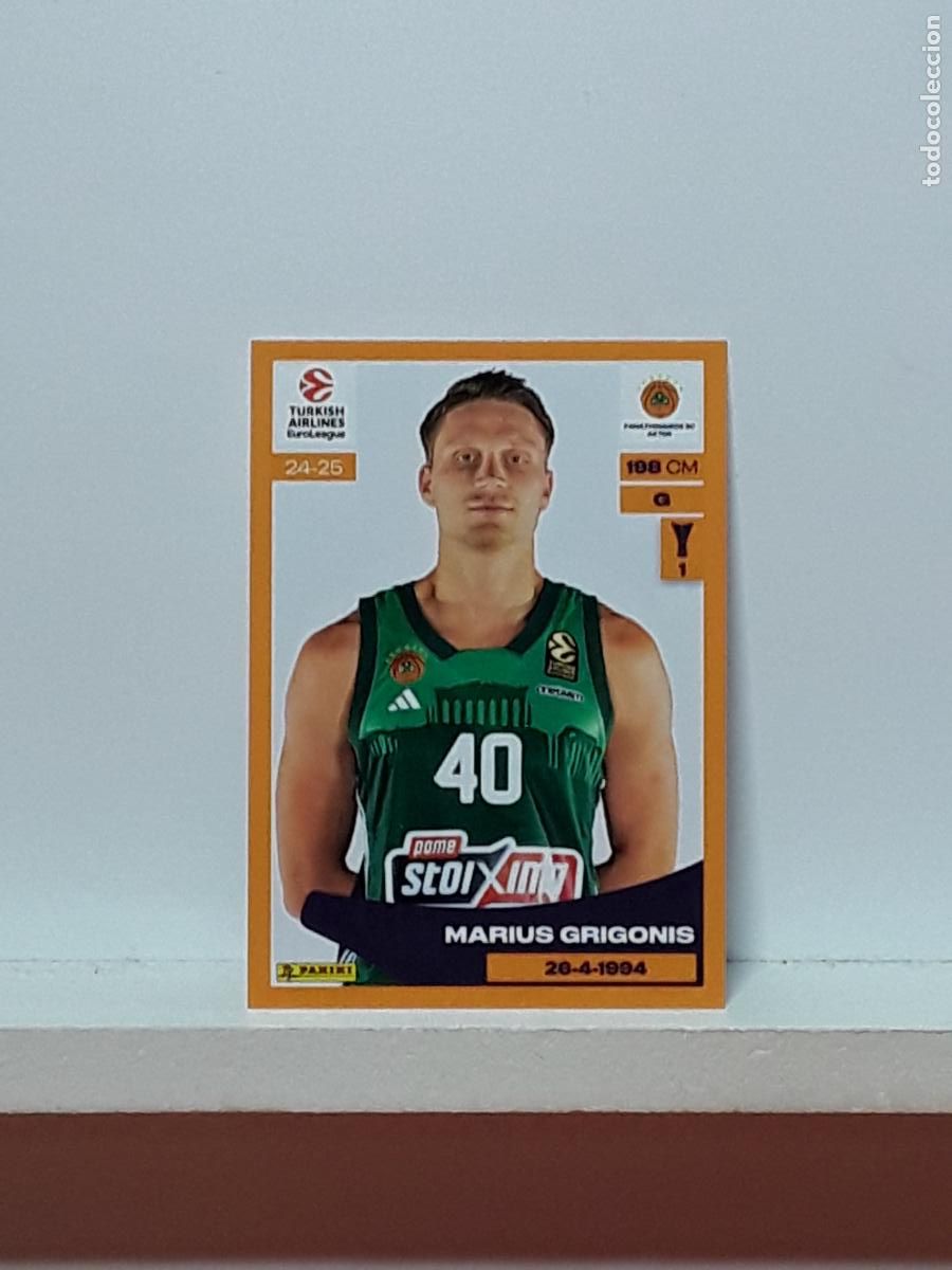 Colecionismo desportivo: EUROLIGA 2024 2025 TURKISH 24 25 PANINI BALONCESTO N 272 PANATHINAIKOS MARIUS GRIGONIS