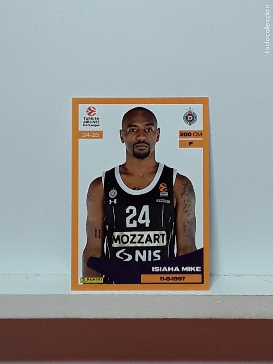 Sports collectibles: EUROLIGA 2024 2025 TURKISH 24 25 PANINI BALONCESTO N 309 PARTIZAN ISIAHA MIKE