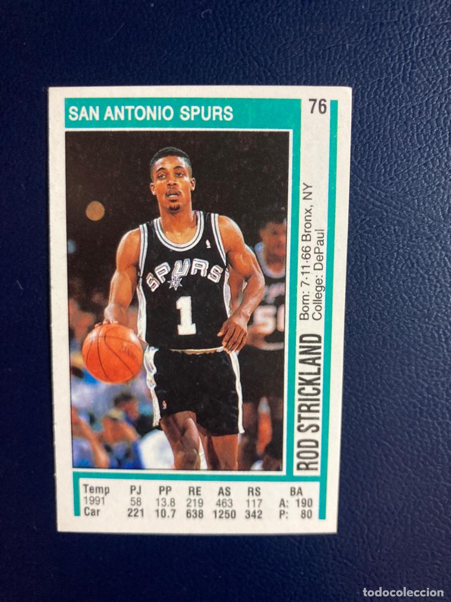Coleccionismo deportivo: PANINI - BASKETBALL NBA 1991 1992 - 76 Rod Strickland - SAN ANT&Oacute;NIO SPURS - NUNCA PEGADO