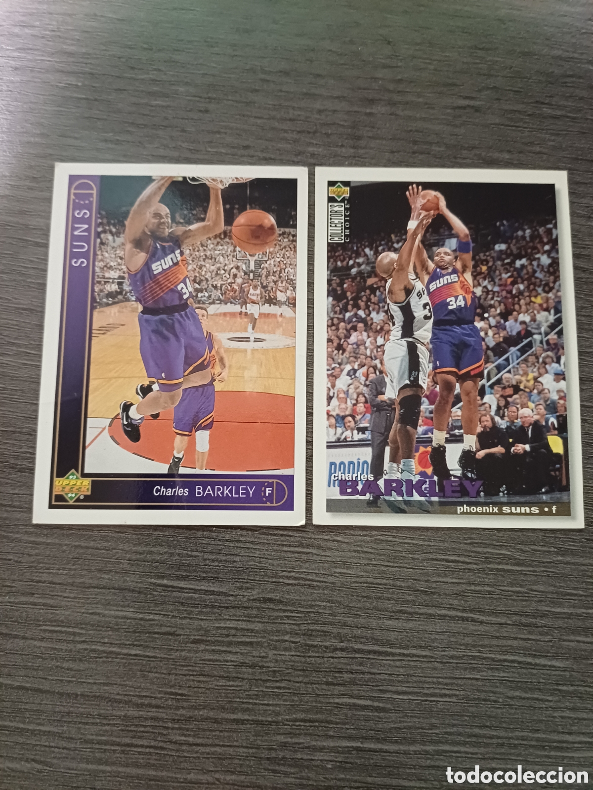 Colecionismo desportivo: 2 cromos Charles Barkley, Upper Desk, sin pegar
