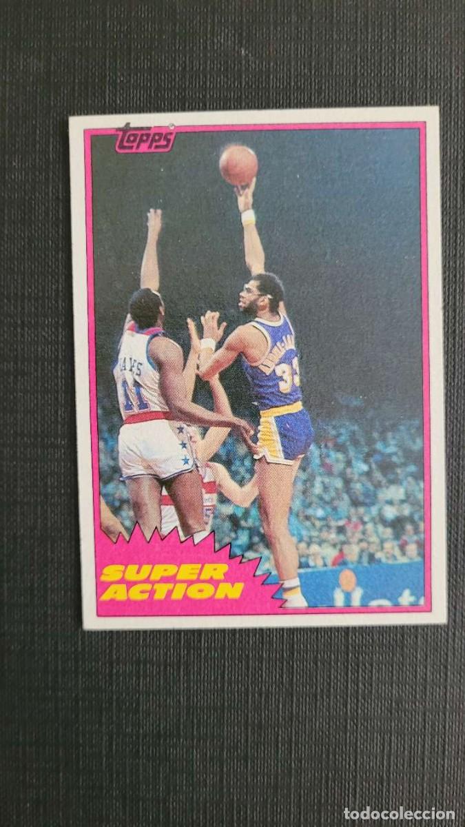 Coleccionismo deportivo: 1981 CARD NBA KAREEM ABDUL JABBAR # 106 LOS ANGELES LAKERS
