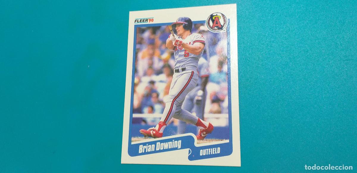 Sammelleidenschaft Sport: CROMO DE B&Eacute;ISBOL AMERICANO. BRYAN DOWNING. A&ntilde;o 1990. Angels. Outfield. FLEER 90. # 130.