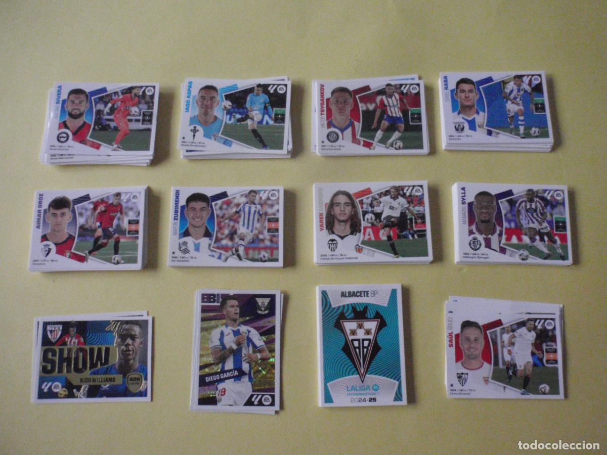 Coleccionismo deportivo: Lote 228 cromos stickers de futbol diferentes LIGA EDICIONES ESTE 2024 2025. NUNCA PEGADOS. 24 25