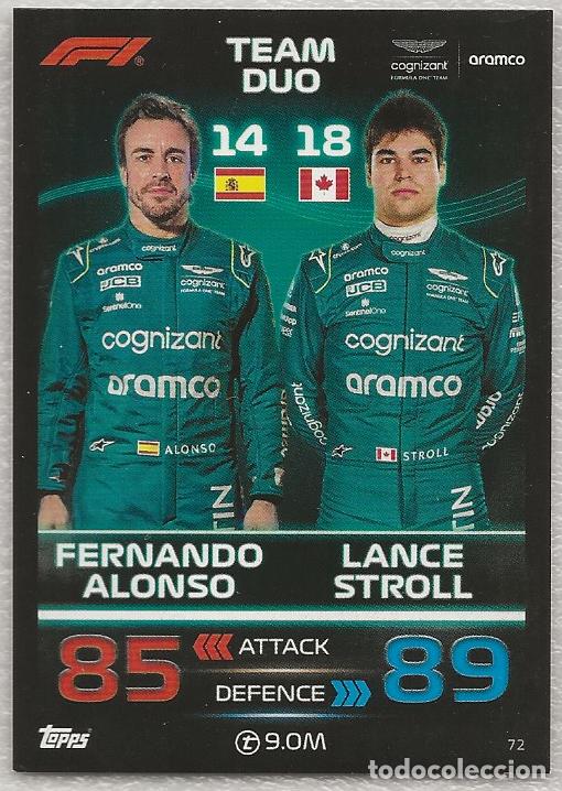 Coleccionismo deportivo: 72 Duo Aston Martin F1 Turbo Attax 2023