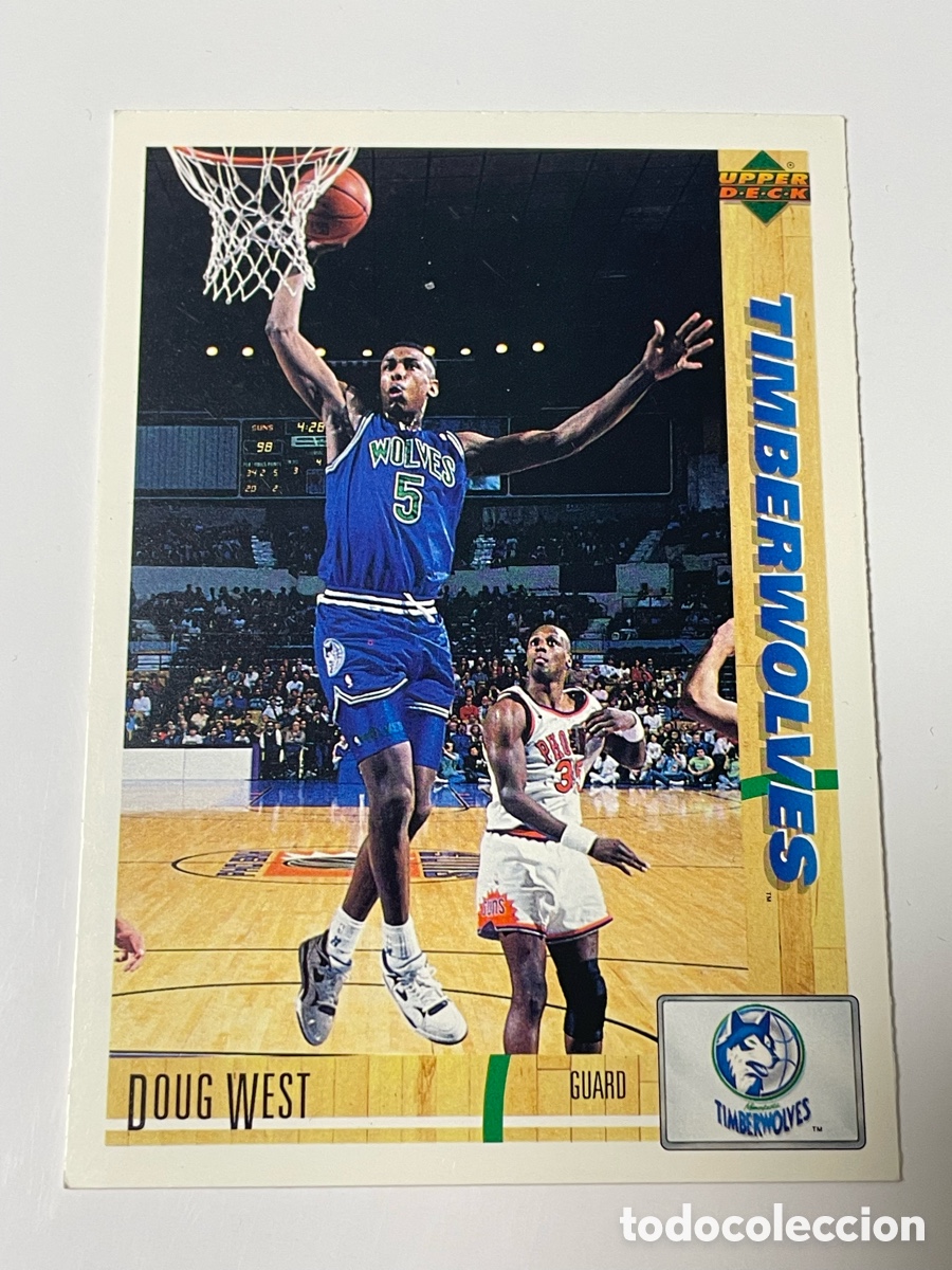 Coleccionismo deportivo: Upper Deck NBA &lsquo;92 Doug West Minnesota Timbervolves - Foto 1