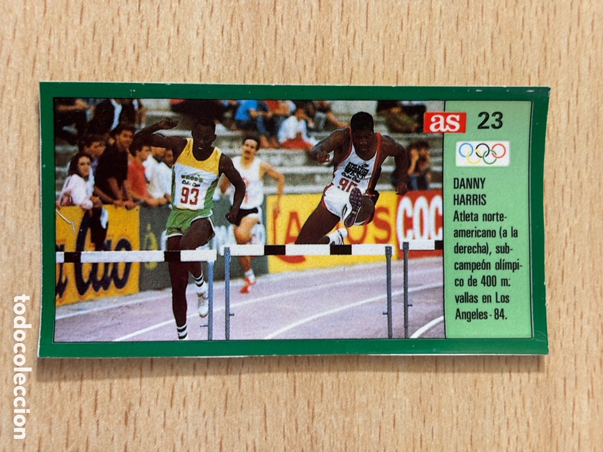 Sammelleidenschaft Sport: # 23 Danny Harris USA Atletismo Ases Ol&iacute;mpicos 1988 sin pegar