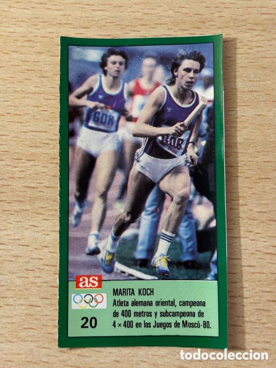 Sammelleidenschaft Sport: # 20 Marita Koch Alemana Atletismo Ases Ol&iacute;mpicos 1988 sin pegar