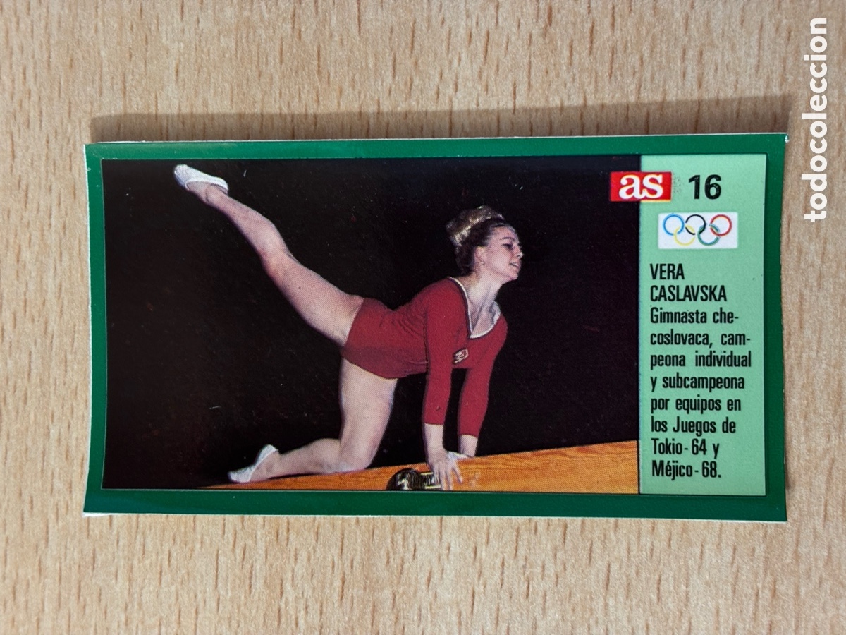 Sammelleidenschaft Sport: # 16 Vera Caslavsca Checoslovaquia Gimnasia Ases Ol&iacute;mpicos 1988 sin pegar