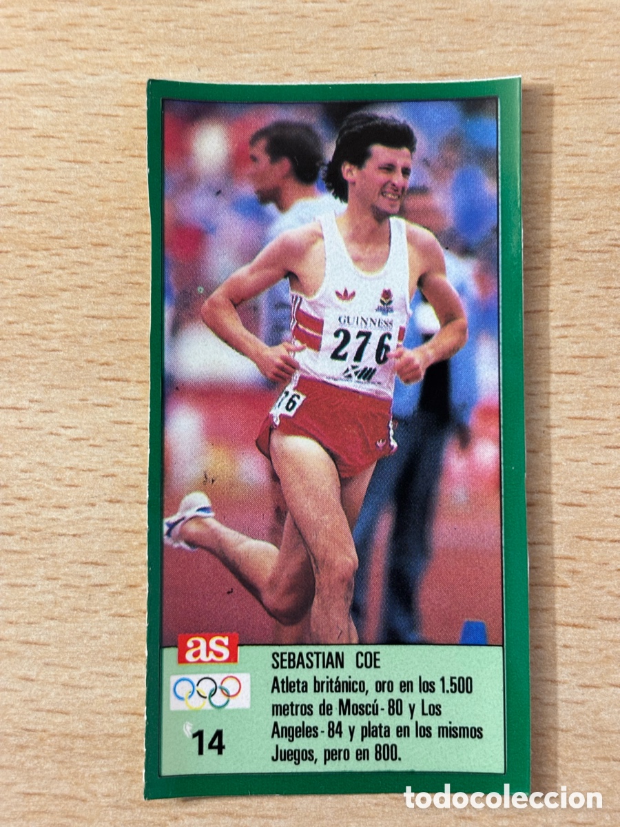 Sammelleidenschaft Sport: # 14 Sebastian Coe Reino Unido Atletismo Ases Ol&iacute;mpicos 1988 sin pegar