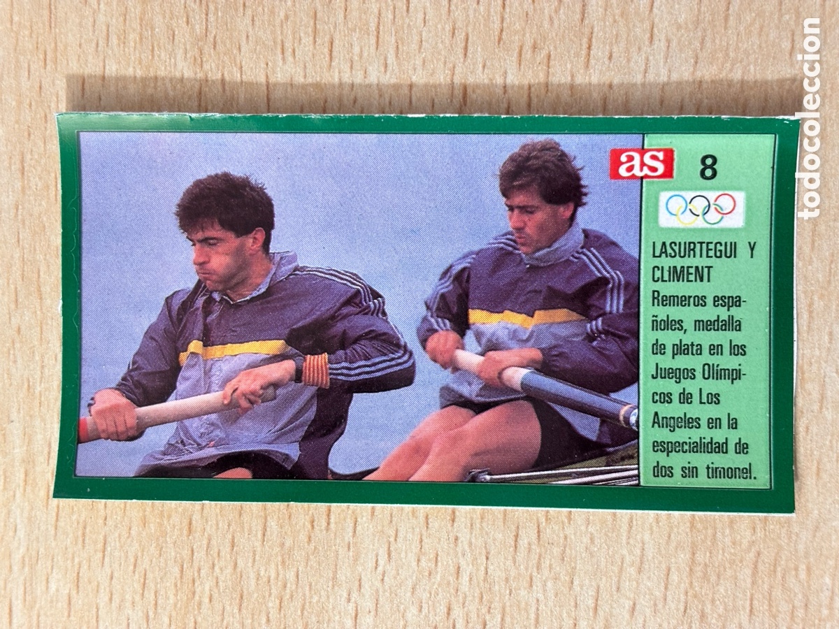 Sammelleidenschaft Sport: # 8 Lasurtegui y Climent Espa&ntilde;a Remo Ases Ol&iacute;mpicos 1988 sin pegar