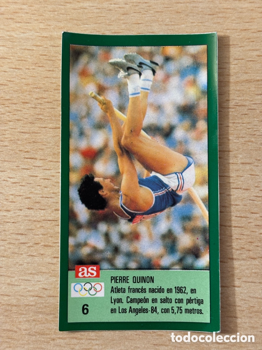 Sammelleidenschaft Sport: # 6 Pierre Quinon Francia Atletismo Ases Ol&iacute;mpicos 1988 sin pegar