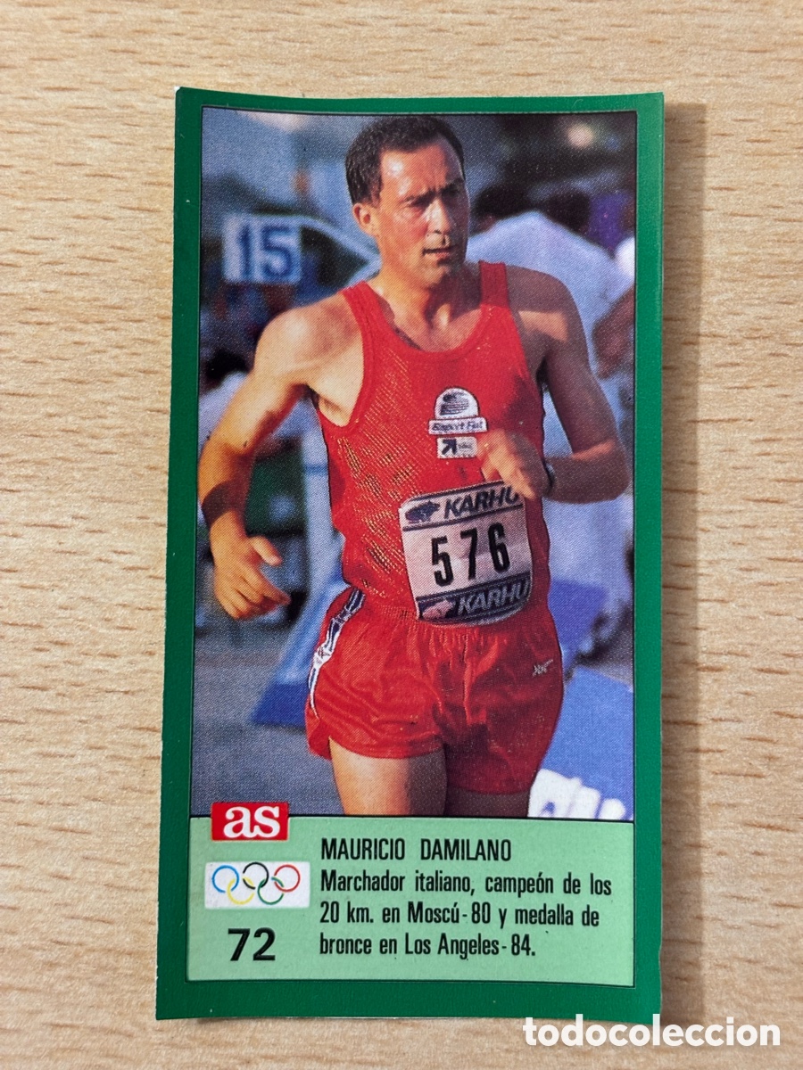 Sammelleidenschaft Sport: # 72 Mauricio Damilano Italia Atletismo Ases Ol&iacute;mpicos 1988 sin pegar