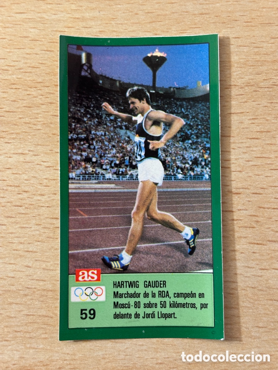 Sammelleidenschaft Sport: # 59 Hartwig Gauder Alemania Atletismo Ases Ol&iacute;mpicos 1988 sin pegar