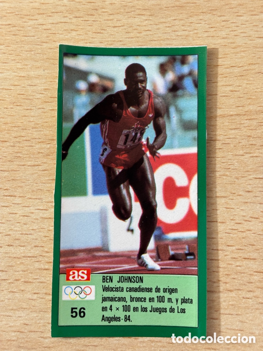 Coleccionismo deportivo: # 56 Ben Johnson Canad&aacute; Atletismo Ases Ol&iacute;mpicos 1988 sin pegar