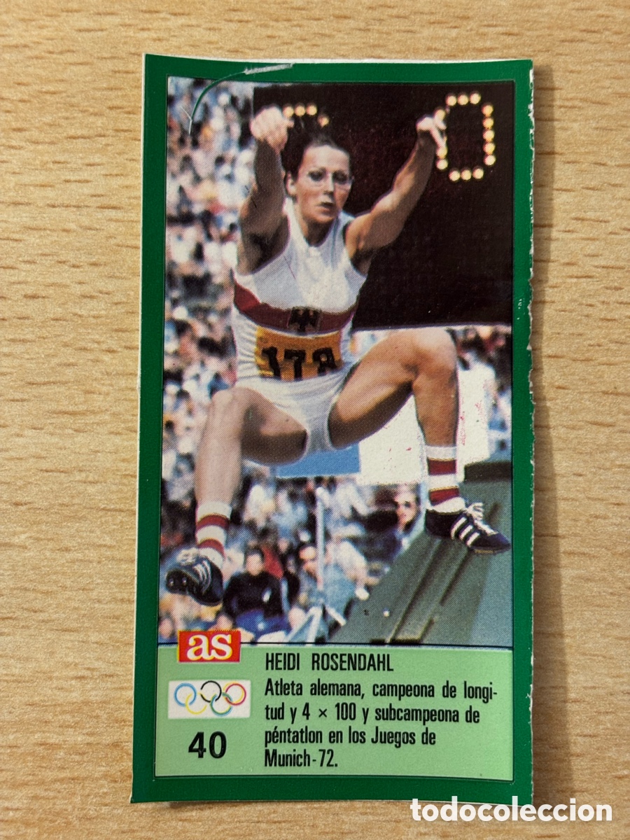 Coleccionismo deportivo: # 40 Heidi Rosendahl Alemania Atletismo Ases Ol&iacute;mpicos 1988 sin pegar