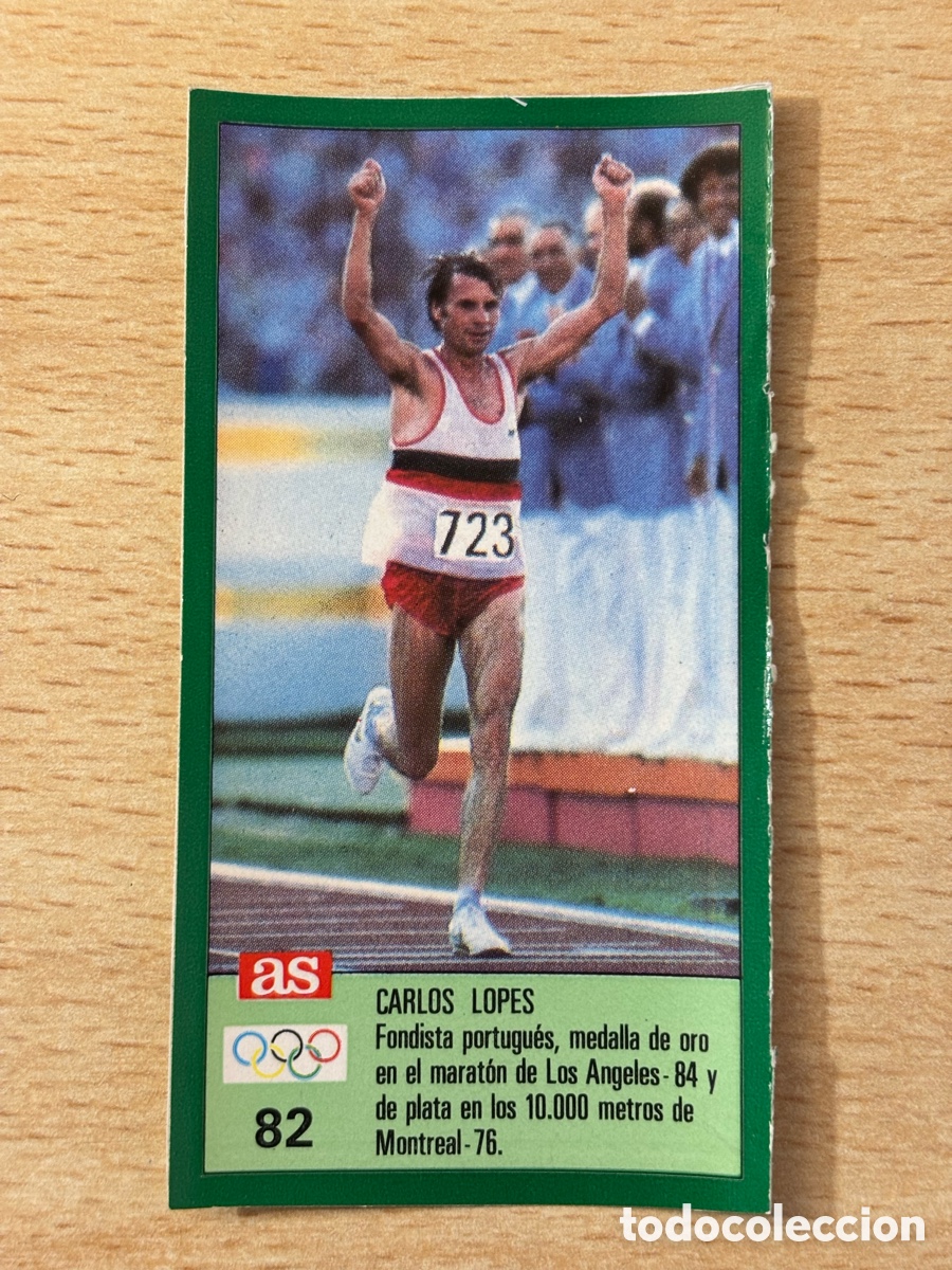 Sammelleidenschaft Sport: # 82 Carlos Lopes Portugal Atletismo Ases Ol&iacute;mpicos 1988 sin pegar