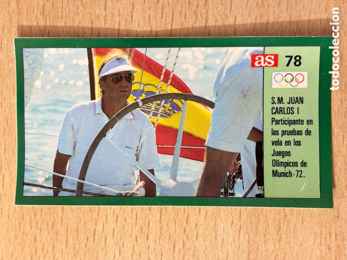 Sammelleidenschaft Sport: # 78 S.M. Juan Carlos I Espa&ntilde;a Vela Ases Ol&iacute;mpicos 1988 sin pegar