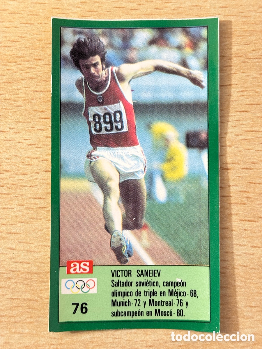 Sammelleidenschaft Sport: # 76 Victor Saneiev URSS Rusia Atletismo Ases Ol&iacute;mpicos 1988 sin pegar