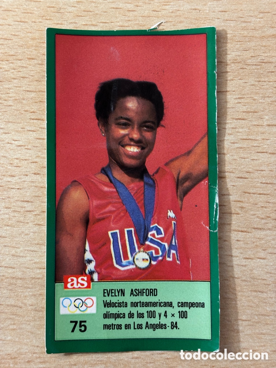 Sammelleidenschaft Sport: # 75 Evelyn Ashford USA Atletismo Ases Ol&iacute;mpicos 1988 sin pegar