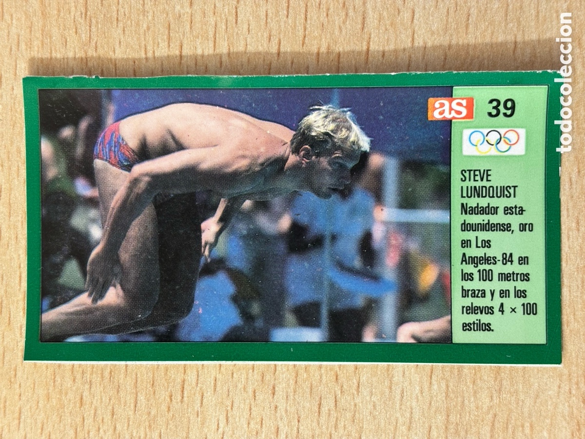 Sammelleidenschaft Sport: # 39 Steve Lundquist USA Nataci&oacute;n Ases Ol&iacute;mpicos 1988 sin pegar