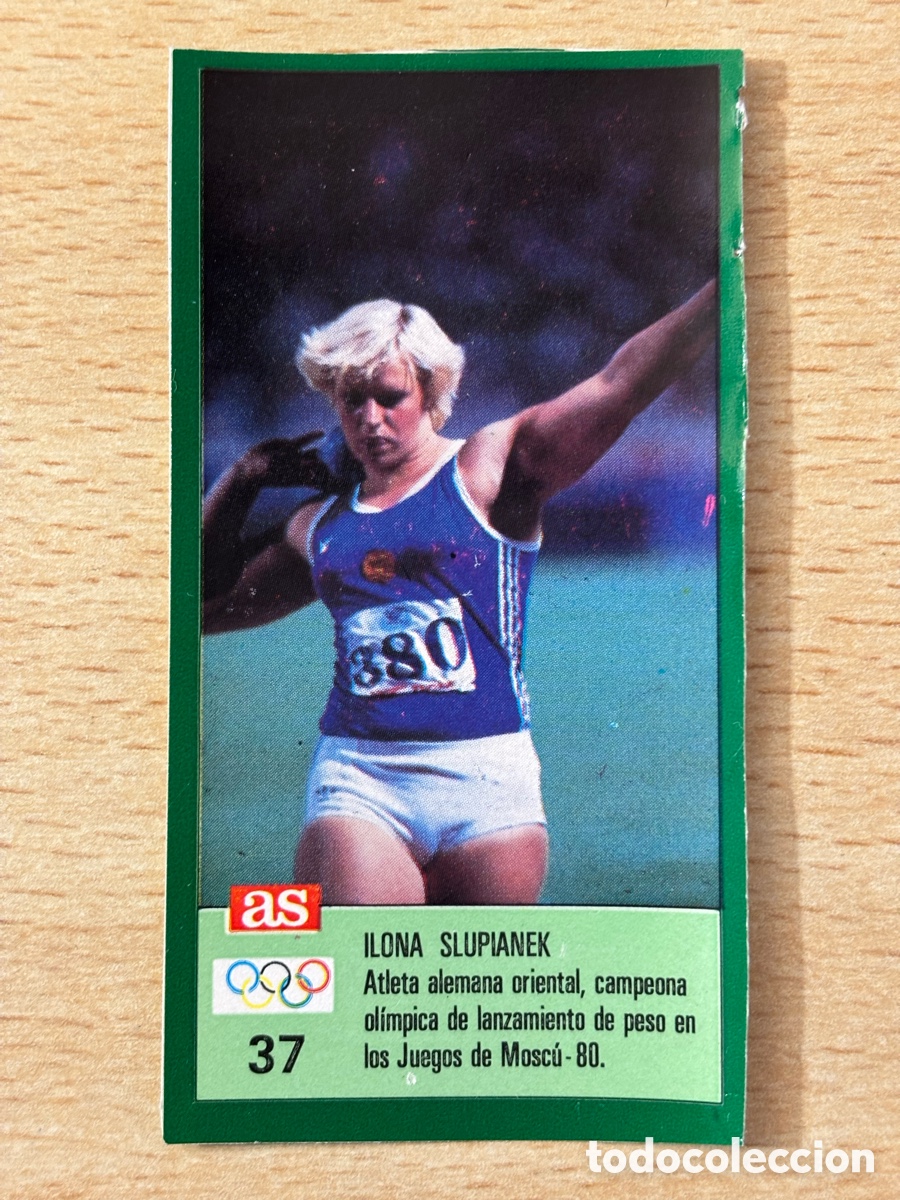 Sammelleidenschaft Sport: # 37 Ilona Slupianek Alemania Atletismo Ases Ol&iacute;mpicos 1988 sin pegar